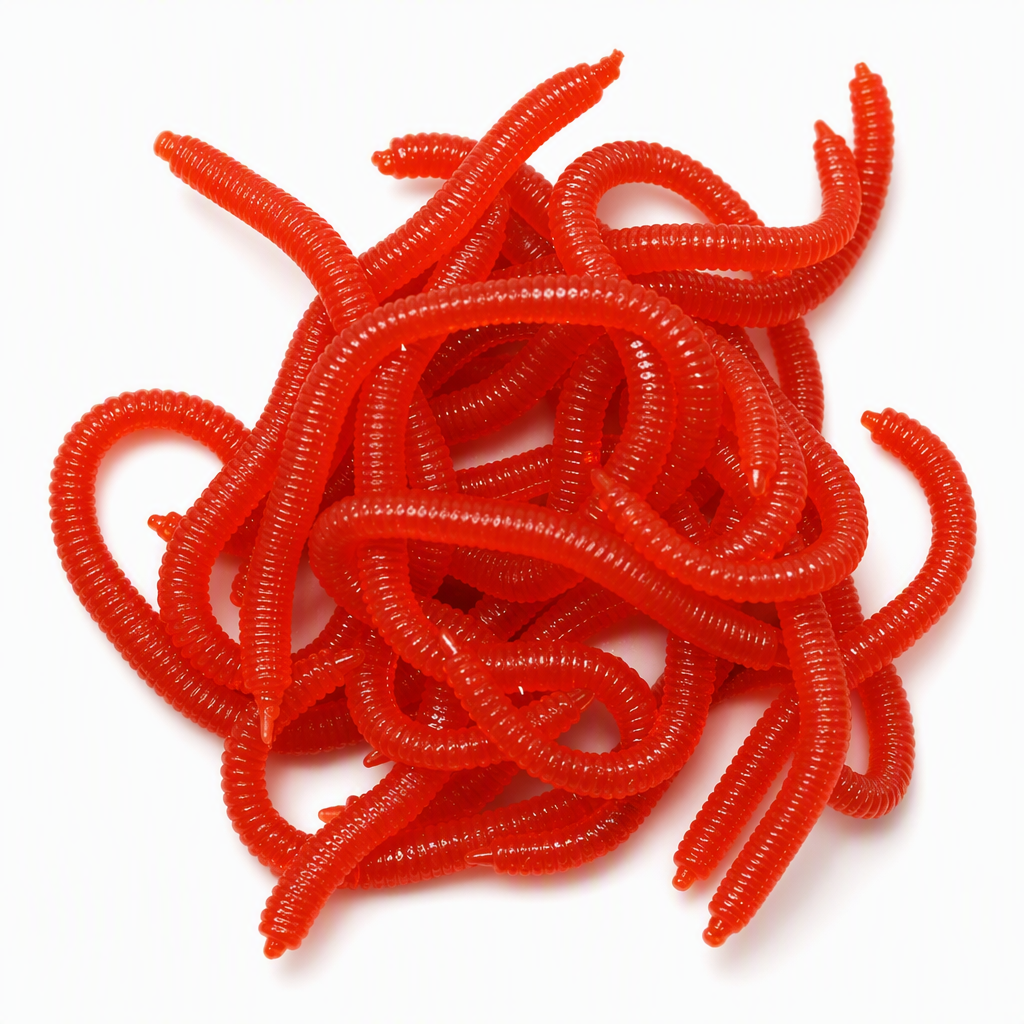 📢📢 LAST DAY – Buy 2 Get 2 FREE一$7.49 EACH⏰Simulation Earthworm Soft Fishing Lures Shrimp Scented Artificial Worm Baits for Freshwater and Saltwater Pack of 100