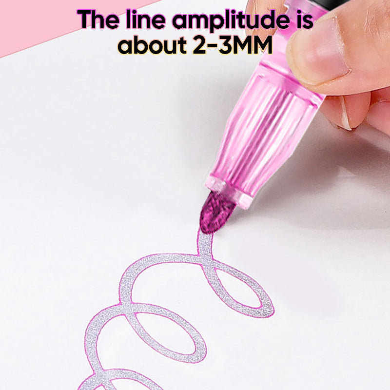 Using double line outline marker for creative lettering