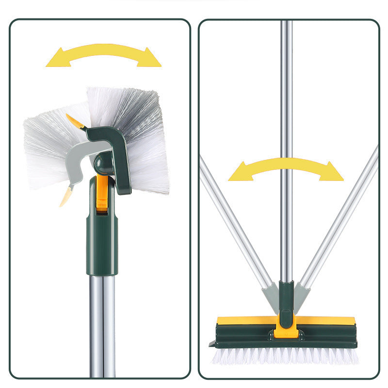 2-in-1 Rotating Floor Scrub Brush &amp; Squeegee