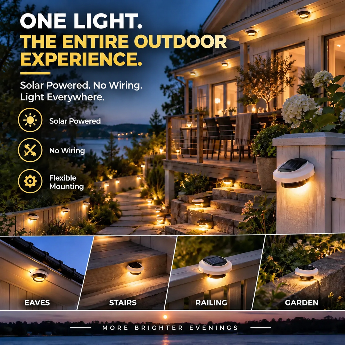 🔥Last day Buy 3 GET 2 FREE一$9.39 EACH🎁☀️ Solar LED Gutter Wall Light | Outdoor Accent