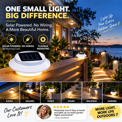 🔥Last day Buy 3 GET 2 FREE一$9.39 EACH🎁☀️ Solar LED Gutter Wall Light | Outdoor Accent