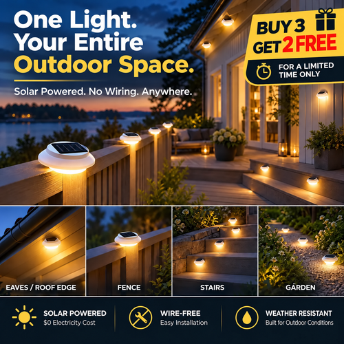 🔥Last day Buy 3 GET 2 FREE一$9.39 EACH🎁☀️ Solar LED Gutter Wall Light | Outdoor Accent