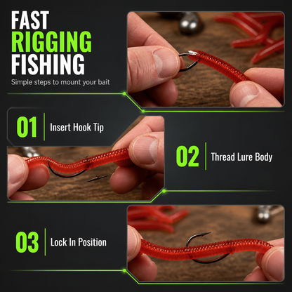 📢📢 LAST DAY – Buy 2 Get 2 FREE一$7.49 EACH⏰Simulation Earthworm Soft Fishing Lures Shrimp Scented Artificial Worm Baits for Freshwater and Saltwater Pack of 100